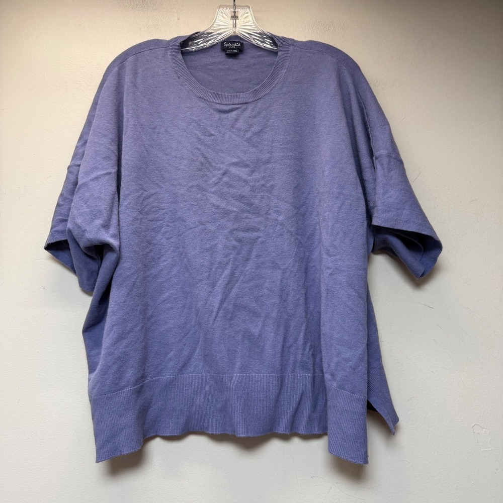 Splendid Sweater Top Womens XL Periwinkle Blue Excellent Short Sleeve Oversized